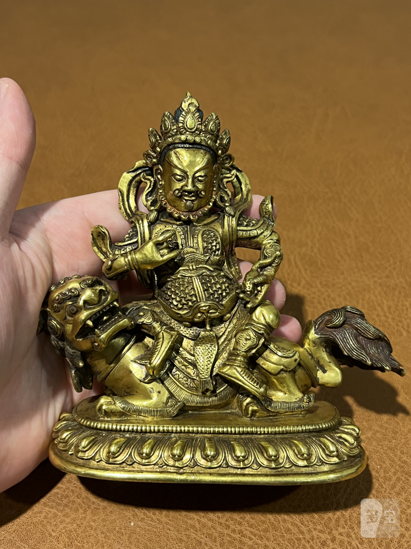 清乾隆 铜鎏金财宝天王 - 图4
